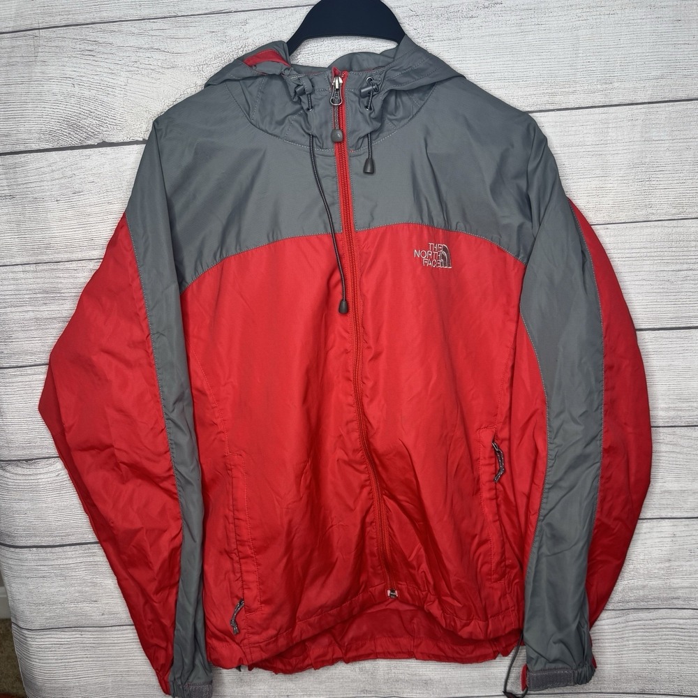 The North Face‎ Women's Red Gray Nylon Windbreaker Jacket Size Medium